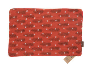 Seidenkissenbezug 60x40 cm in Rostrot mit kleinen weißen geometrischen Mustern, indisch inspiriertes Sari-Kissen im orientalischen Boho-Stil