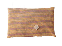 Sari pillowcase 60x40 in white and burgundy with colorful oriental patterns, floral motifs and boho/vintage style - unique Indian sari pillowcase