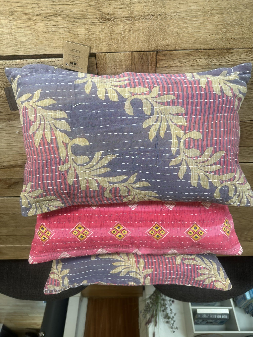Kantha Trio 12 – 3 Sari pudebetræk 30×50 – Quote Copenhagen